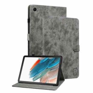For Samsung Galaxy Tab А9 Tiger Pattern Flip Leather Tablet Case(Grey)