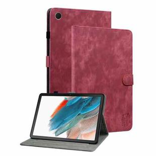 For Samsung Galaxy Tab А9 Tiger Pattern Flip Leather Tablet Case(Red)