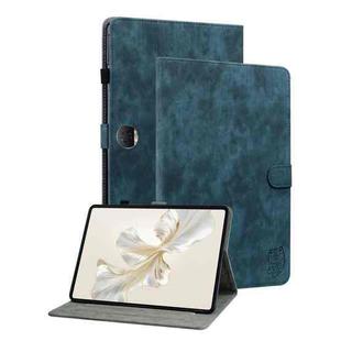 For Honor Pad 9 12.1 Embossed Tiger Pattern Leather Tablet Case(Dark Blue)