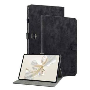 For Honor Pad 9 12.1 Embossed Tiger Pattern Leather Tablet Case(Black)