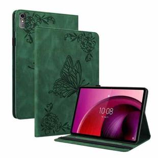 For Lenovo Tab M10 5G 10.6 inch Butterfly Flower Embossed Leather Tablet Case(Green)