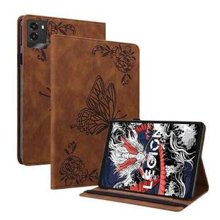 For Lenovo Legion Y700 2025 Butterfly Flower Embossed Leather Tablet Case(Brown)