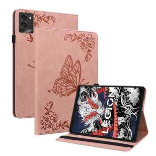 For Lenovo Legion Y700 2025 Butterfly Flower Embossed Leather Tablet Case(Rose Gold)