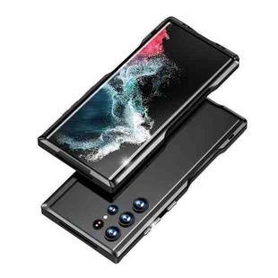 For Samsung Galaxy S22 Ultra 5G Sharp Edge Magnetic Shockproof Metal Frame Phone Case(Black)