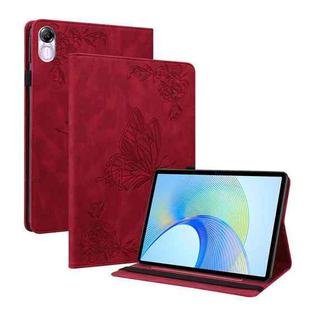For Honor Pad X8 Pro/X9 Butterfly Flower Embossed Leather Tablet Case(Red)