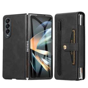 For Samsung Galaxy Z Fold4 Multifunctional Folding Phone Leather Case(Black)
