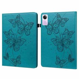 For Xiaomi Redmi Pad SE Embossed Butterfly Pattern Horizontal Flip Leather Tablet Case(Blue)