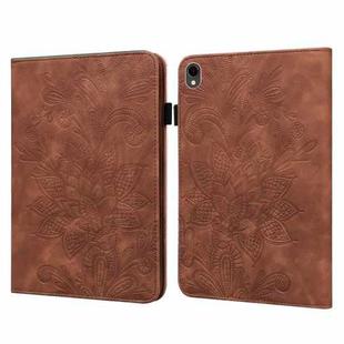 For Samsung Galaxy Tab S9 Lace Flower Embossing Pattern PU Tablet Case(Brown)