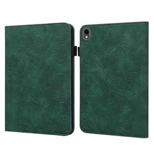For Samsung Galaxy Tab S9 Lace Flower Embossing Pattern PU Tablet Case(Green)