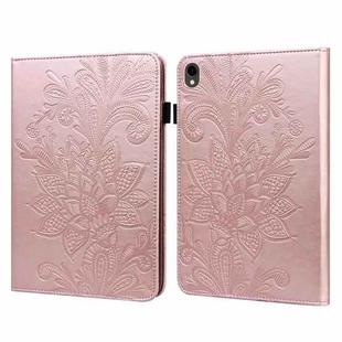 For Samsung Galaxy Tab S9 Lace Flower Embossing Pattern PU Tablet Case(Gold)