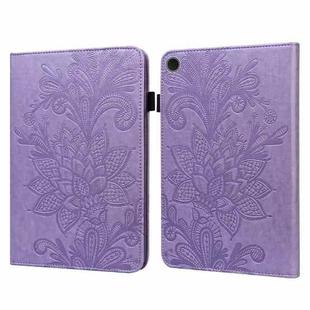 For Samsung Galaxy Tab A9+ Lace Flower Embossing Pattern PU Tablet Case(Purple)