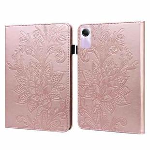 For Xiaomi Redmi Pad SE Lace Flower Embossing Pattern PU Tablet Case(Gold)