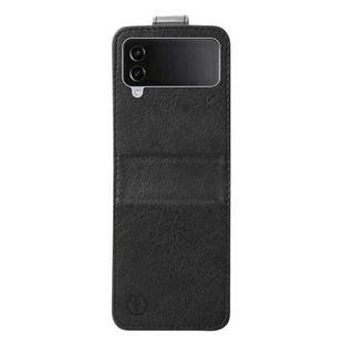 For Samsung Galaxy Z Flip4 5G Skin Feeling Oil Leather Texture PU + TPU Phone Case(Black)