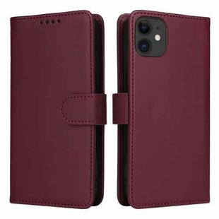 For iPhone 11 BETOPNICE BN-005 2 in 1 Detachable Imitate Genuine Leather Phone Case(Wine Red)