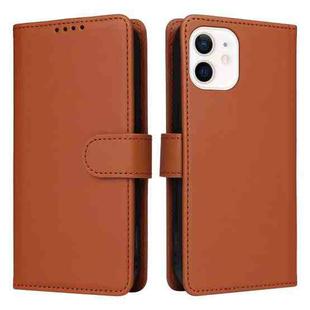 For iPhone 12 mini BETOPNICE BN-005 2 in 1 Detachable Imitate Genuine Leather Phone Case(Brown)