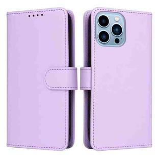 For iPhone 13 Pro Max BETOPNICE BN-005 2 in 1 Detachable Imitate Genuine Leather Phone Case(Light Purple)