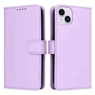 For iPhone 14 Plus BETOPNICE BN-005 2 in 1 Detachable Imitate Genuine Leather Phone Case(Light Purple)