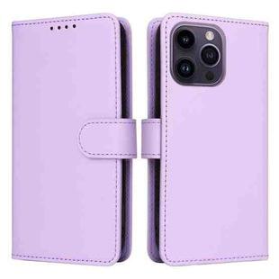 For iPhone 14 Pro Max BETOPNICE BN-005 2 in 1 Detachable Imitate Genuine Leather Phone Case(Light Purple)