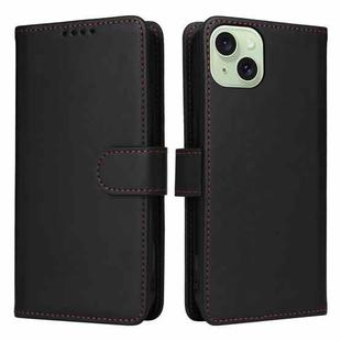 For iPhone 15 Plus BETOPNICE BN-005 2 in 1 Detachable Imitate Genuine Leather Phone Case(Black)