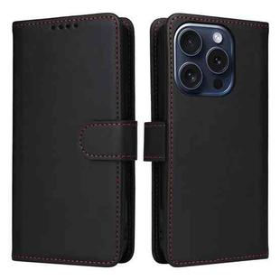 For iPhone 15 Pro BETOPNICE BN-005 2 in 1 Detachable Imitate Genuine Leather Phone Case(Black)