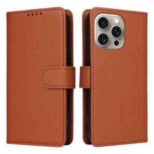 For iPhone 15 Pro Max BETOPNICE BN-005 2 in 1 Detachable Imitate Genuine Leather Phone Case(Brown)