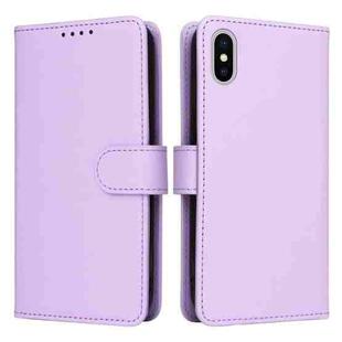 For iPhone X / XS BETOPNICE BN-005 2 in 1 Detachable Imitate Genuine Leather Phone Case(Light Purple)