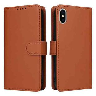 For iPhone X / XS BETOPNICE BN-005 2 in 1 Detachable Imitate Genuine Leather Phone Case(Brown)