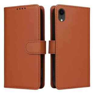 For iPhone XR BETOPNICE BN-005 2 in 1 Detachable Imitate Genuine Leather Phone Case(Brown)