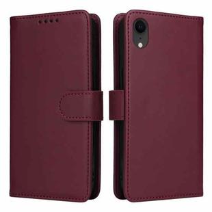 For iPhone XR BETOPNICE BN-005 2 in 1 Detachable Imitate Genuine Leather Phone Case(Wine Red)