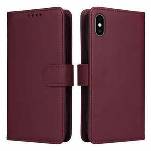 For iPhone XS Max BETOPNICE BN-005 2 in 1 Detachable Imitate Genuine Leather Phone Case(Brown)