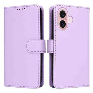 For iPhone 16 Plus BETOPNICE BN-005 2 in 1 Detachable Imitate Genuine Leather Phone Case(Light Purple)