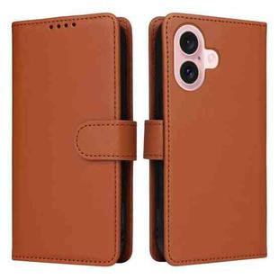 For iPhone 16 Plus BETOPNICE BN-005 2 in 1 Detachable Imitate Genuine Leather Phone Case(Brown)