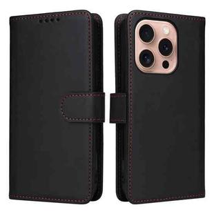 For iPhone 16 Pro BETOPNICE BN-005 2 in 1 Detachable Imitate Genuine Leather Phone Case(Black)