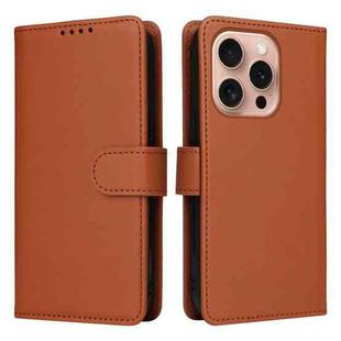 For iPhone 16 Pro BETOPNICE BN-005 2 in 1 Detachable Imitate Genuine Leather Phone Case(Brown)