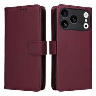 For iPhone 17 Pro BETOPNICE BN-005 2 in 1 Detachable Imitate Genuine Leather Phone Case(Wine Red)