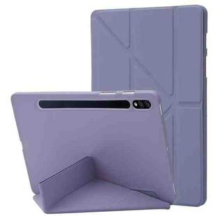 For Samsung Galaxy Tab S9 Deformation Silicone Leather Tablet Case(Lavender)