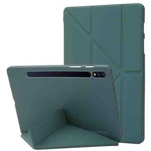 For Samsung Galaxy Tab S10+ / S9+ Deformation Silicone Leather Tablet Case(Dark Green)