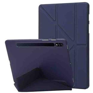 For Samsung Galaxy Tab S10+ / S9+ Deformation Silicone Leather Tablet Case(Dark Blue)
