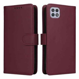 For Samsung Galaxy A22 5G BETOPNICE BN-005 2 in 1 Detachable Imitate Genuine Leather Phone Case(Wine Red)