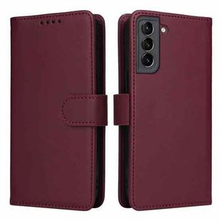 For Samsung Galaxy S21+ BETOPNICE BN-005 2 in 1 Detachable Imitate Genuine Leather Phone Case(Wine Red)