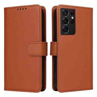 For Samsung Galaxy S21 Ultra BETOPNICE BN-005 2 in 1 Detachable Imitate Genuine Leather Phone Case(Brown)