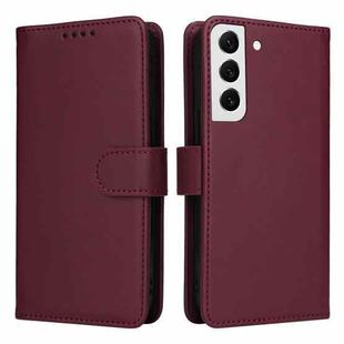 For Samsung Galaxy S22 BETOPNICE BN-005 2 in 1 Detachable Imitate Genuine Leather Phone Case(Wine Red)