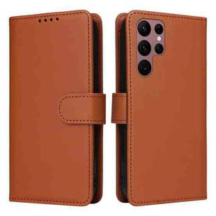 For Samsung Galaxy S22 Ultra BETOPNICE BN-005 2 in 1 Detachable Imitate Genuine Leather Phone Case(Brown)