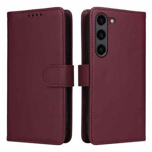 For Samsung Galaxy S23 BETOPNICE BN-005 2 in 1 Detachable Imitate Genuine Leather Phone Case(Wine Red)
