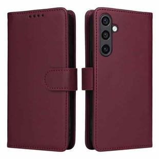 For Samsung Galaxy S23 FE 5G BETOPNICE BN-005 2 in 1 Detachable Imitate Genuine Leather Phone Case(Wine Red)