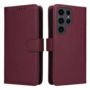 For Samsung Galaxy S23 Ultra BETOPNICE BN-005 2 in 1 Detachable Imitate Genuine Leather Phone Case(Wine Red)