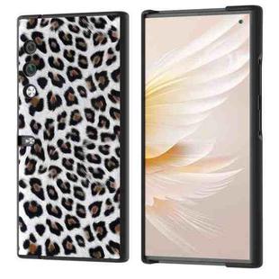 For Honor V Purse Black Edge Leopard PU Phone Case(Silver)