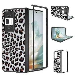 For Honor Magic Vs3 Black Edge Leopard PU Phone Case(Silver)