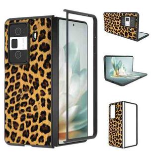 For Honor Magic Vs3 Black Edge Leopard PU Phone Case(Leopard)