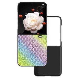 For For Honor Magic V Flip ABEEL Diamond Series Black Edge PU Phone Case(Rainbow)